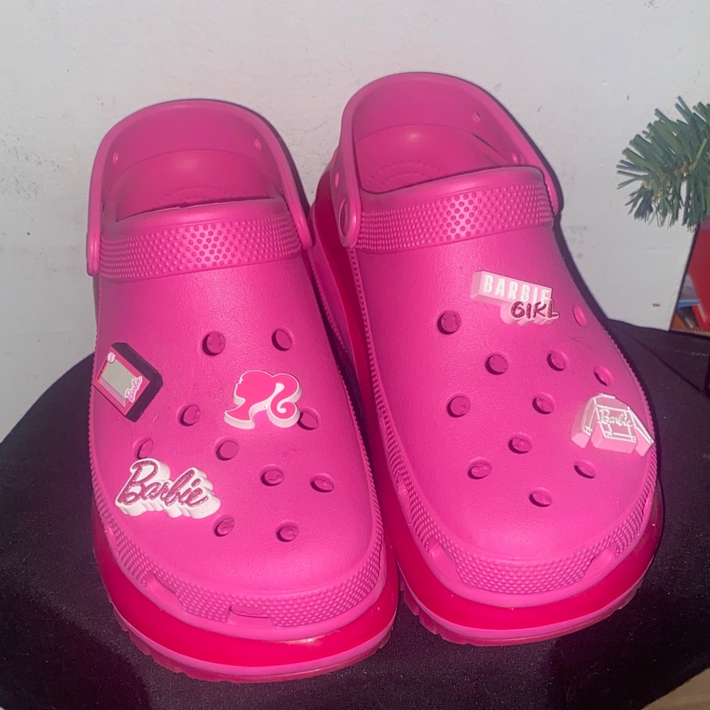 Pink Barbie Crocswith Charms